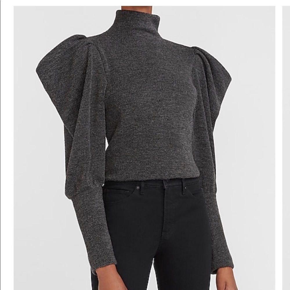 Express Puff Sleeve Mock Neck Sweater Top size XL